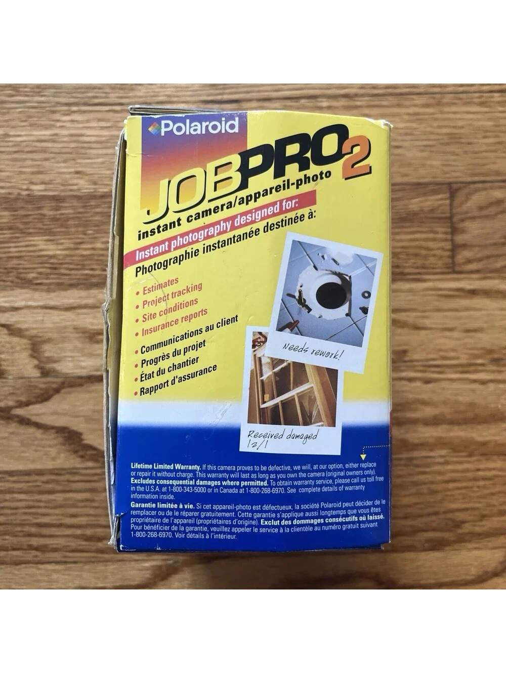 Vintage Polaroid JobPro 2 Instant Film Camera Yellow & Black 600 Film